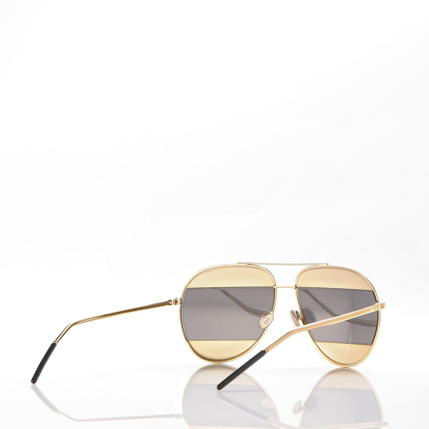 Split 1 Aviator Sunglasses Gold Silver