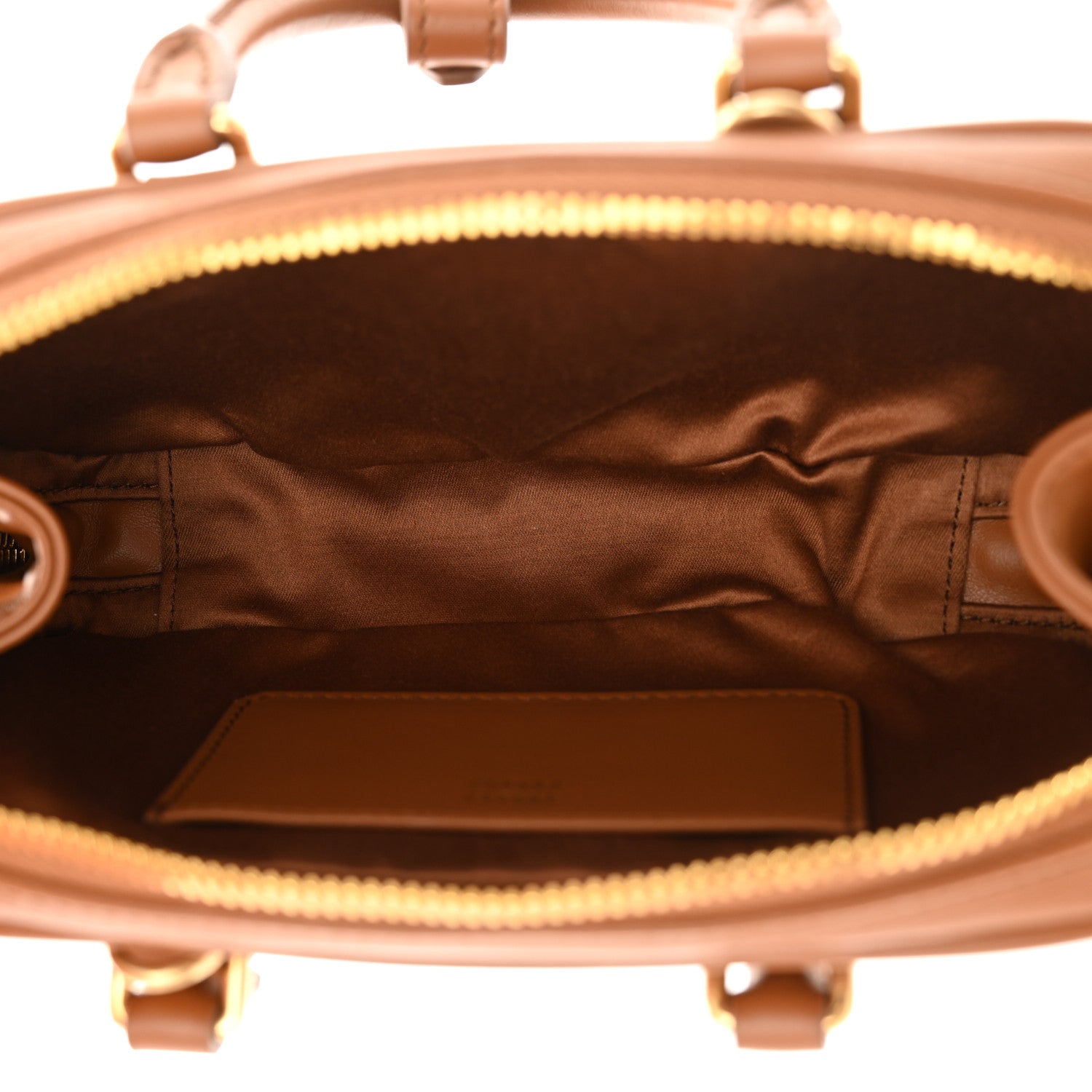 Miu Miu Calfskin Mini Arcadie Top Handle Bag Cognac 5 of 11
