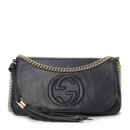 Gucci Pebbled Calfskin Medium Soho Flap Crossbody Black 1 of 15