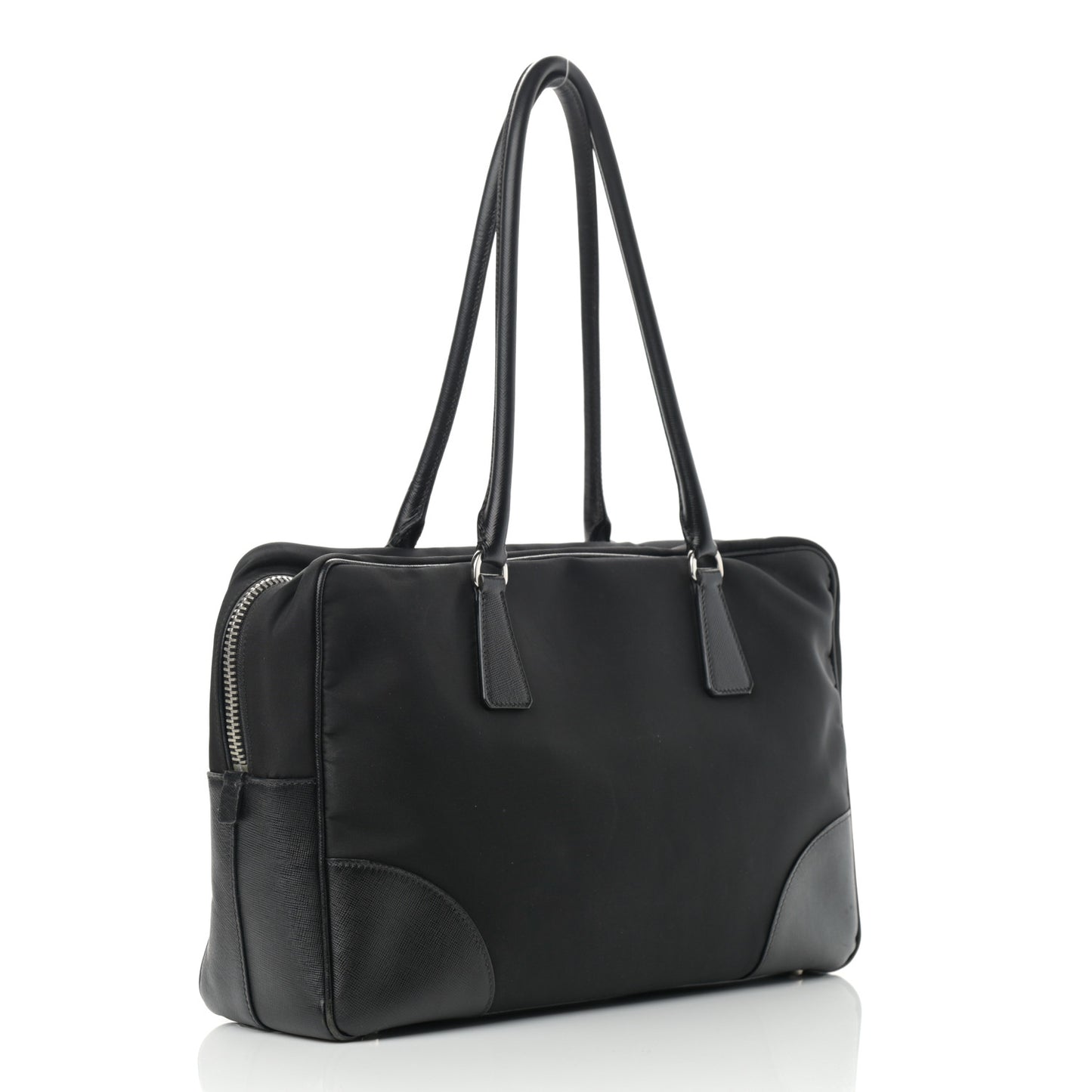Tessuto Nylon Saffiano Tote Black