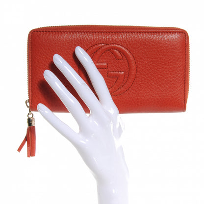 Gucci Pebbled Calfskin Soho Zip Around Wallet Sun Orange 2 of 7