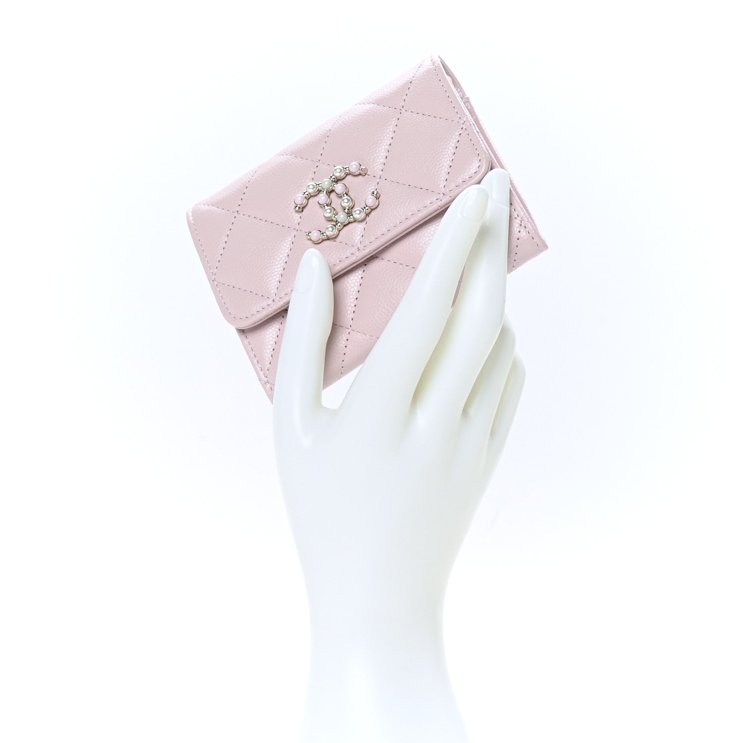 Chanel Caviar Quilted Coco Candy Card Holder On Chain Light Pink 3 of 10