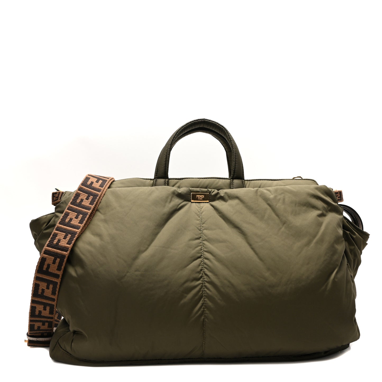 Nylon Dolmias Vitello Grace FF Large Peekaboo Iconic Satchel Military Brown Tortora