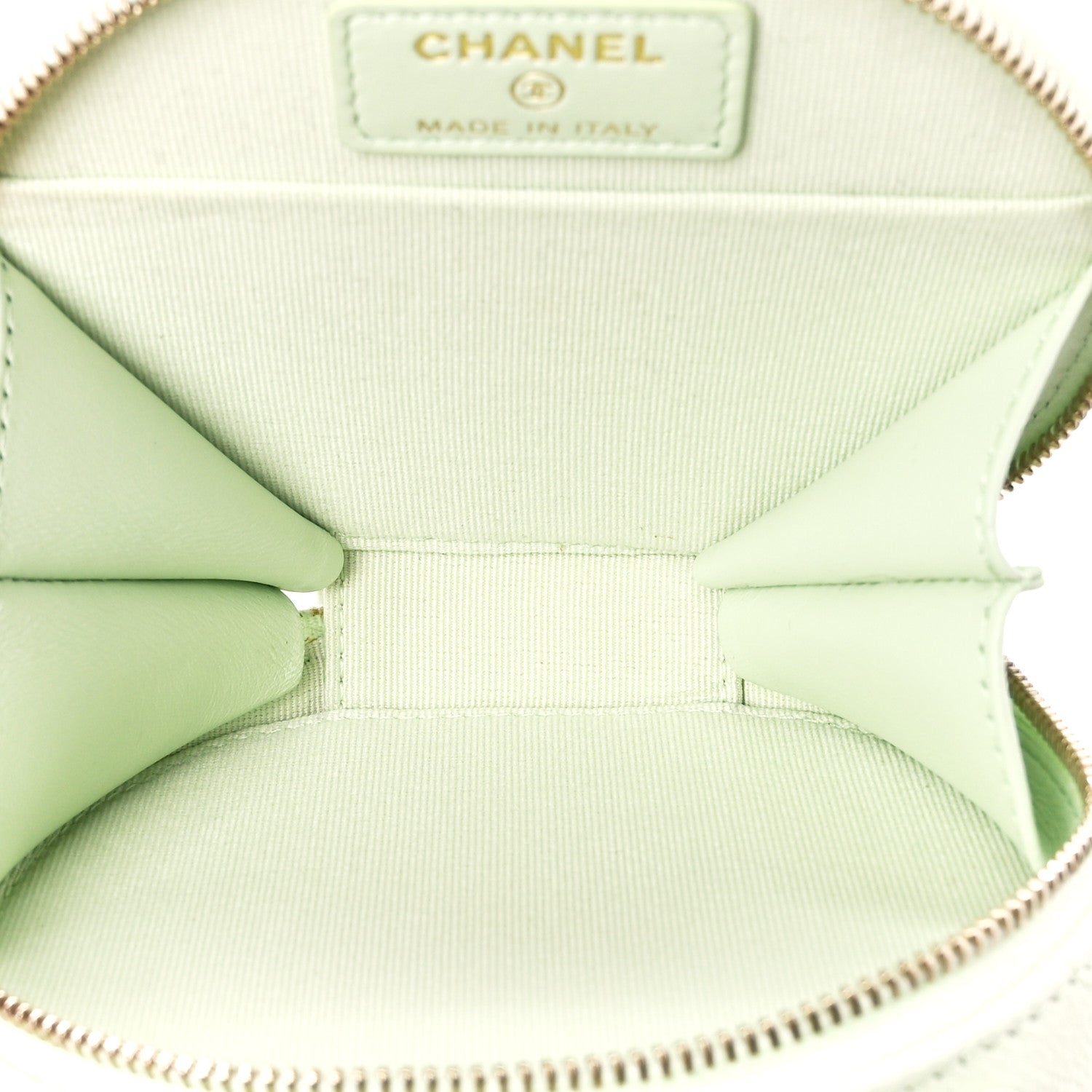 Chanel Caviar Quilted Round Handle With Care Vanity With Chain Mint 6 of 12