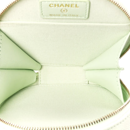 Chanel Caviar Quilted Round Handle With Care Vanity With Chain Mint 6 of 12
