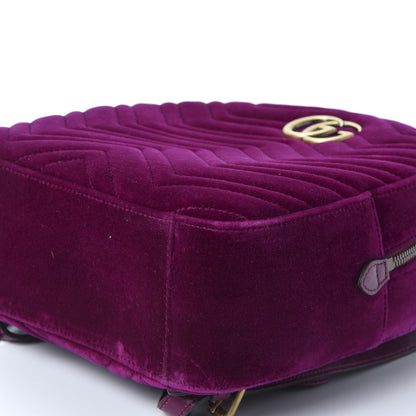 Gucci Velvet Matelasse GG Marmont Dome Backpack Fuchsia Violet Cyclamen 6 of 9