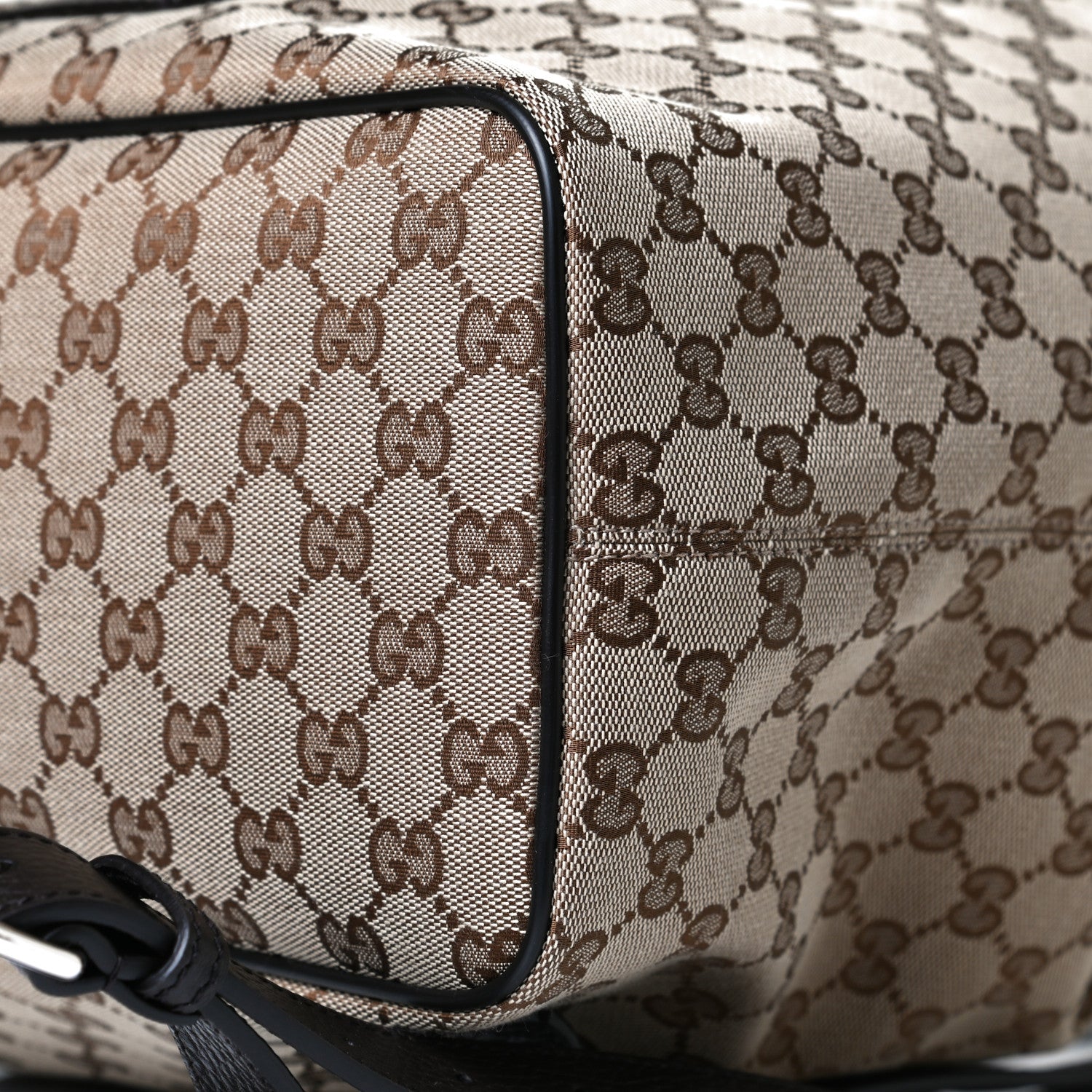 Gucci Monogram Dollar Calfskin O Drawstring Backpack Beige Ebony Testa di Moro Dark Chocolate 10 of 10