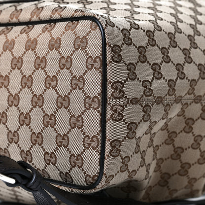 Gucci Monogram Dollar Calfskin O Drawstring Backpack Beige Ebony Testa di Moro Dark Chocolate 10 of 10