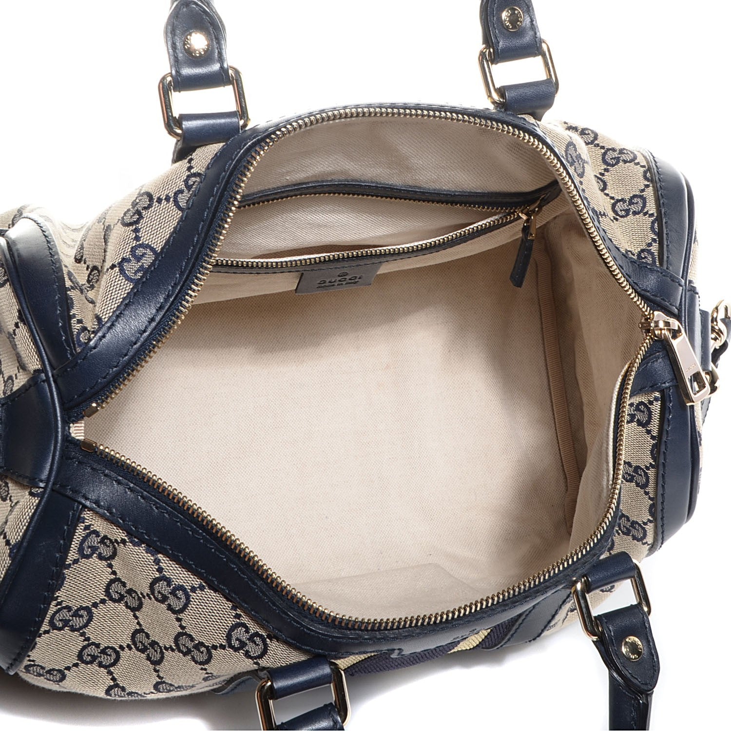 Gucci Monogram Vintage Web Medium Boston Navy 5 of 7