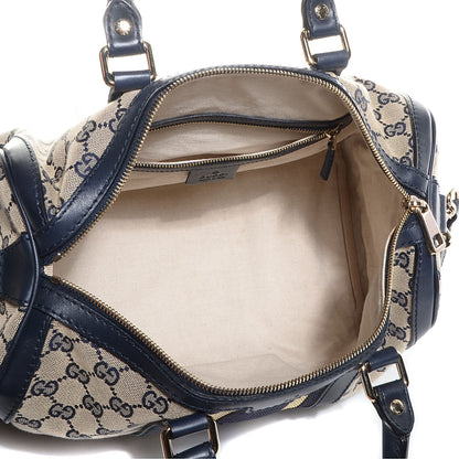Gucci Monogram Vintage Web Medium Boston Navy 5 of 7