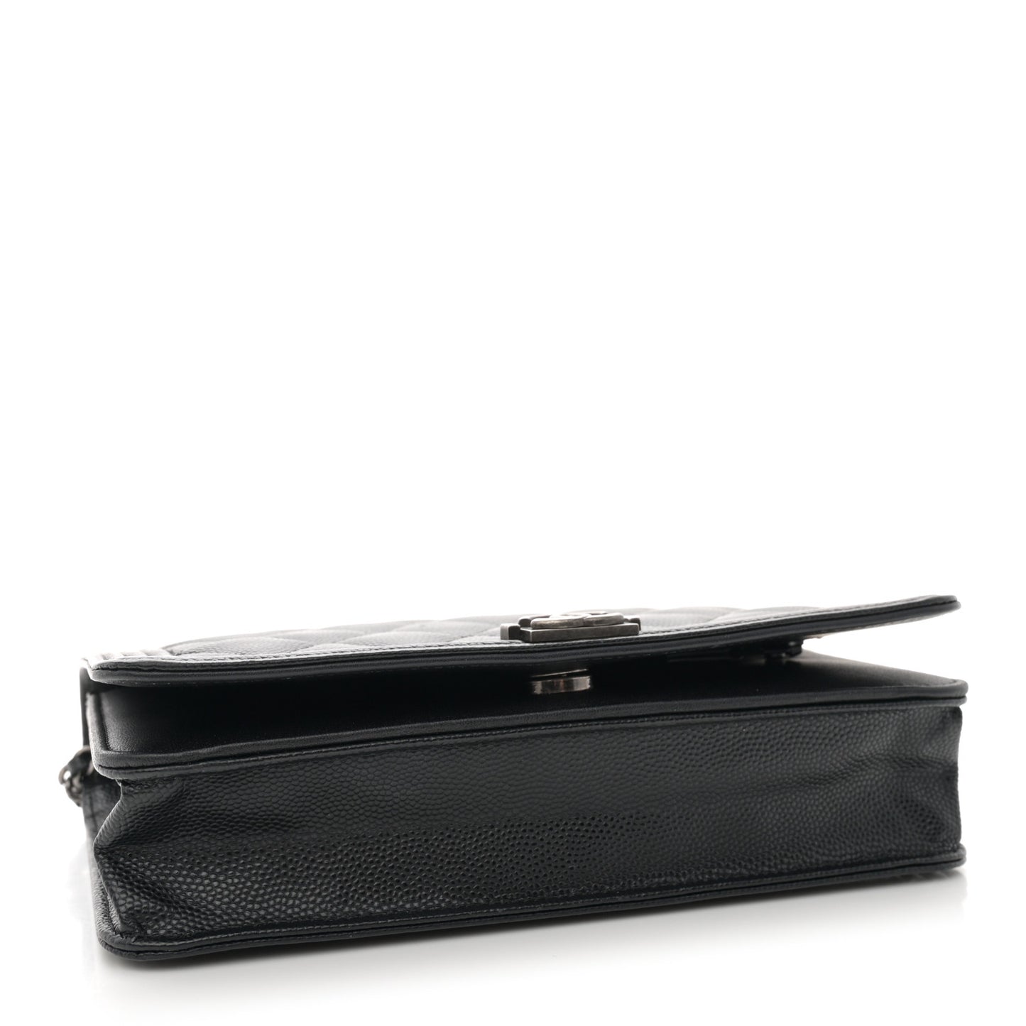 Caviar Quilted Boy Wallet On Chain WOC Black