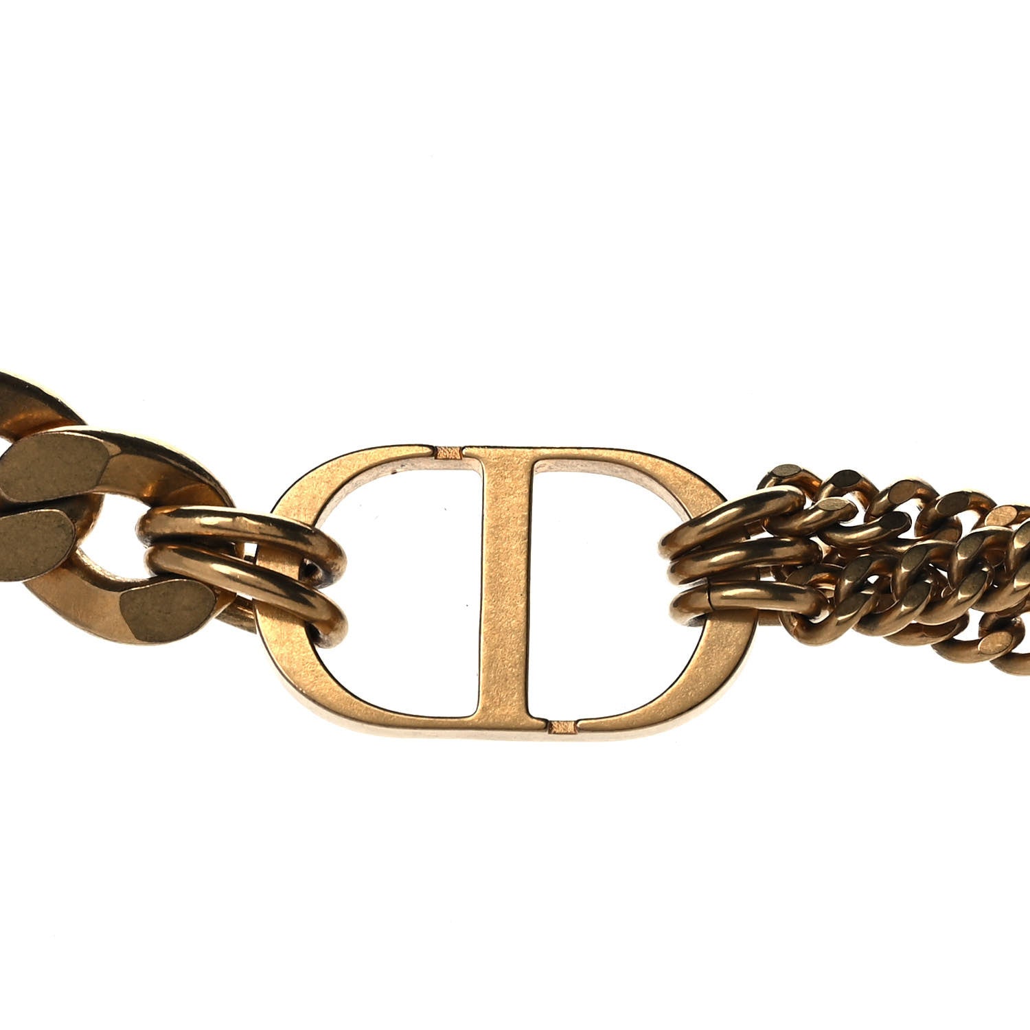 Christian Dior Metal Chain Choker Necklace Gold 5 of 6