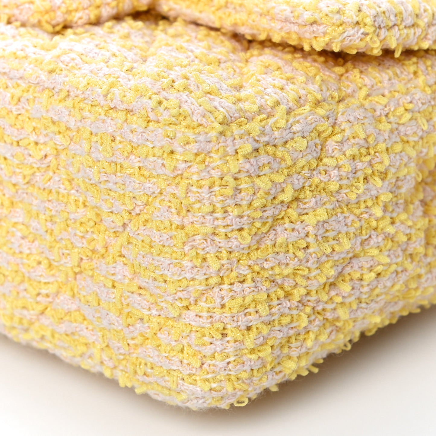 Tweed Quilted Mini Rectangular Flap Yellow Pink