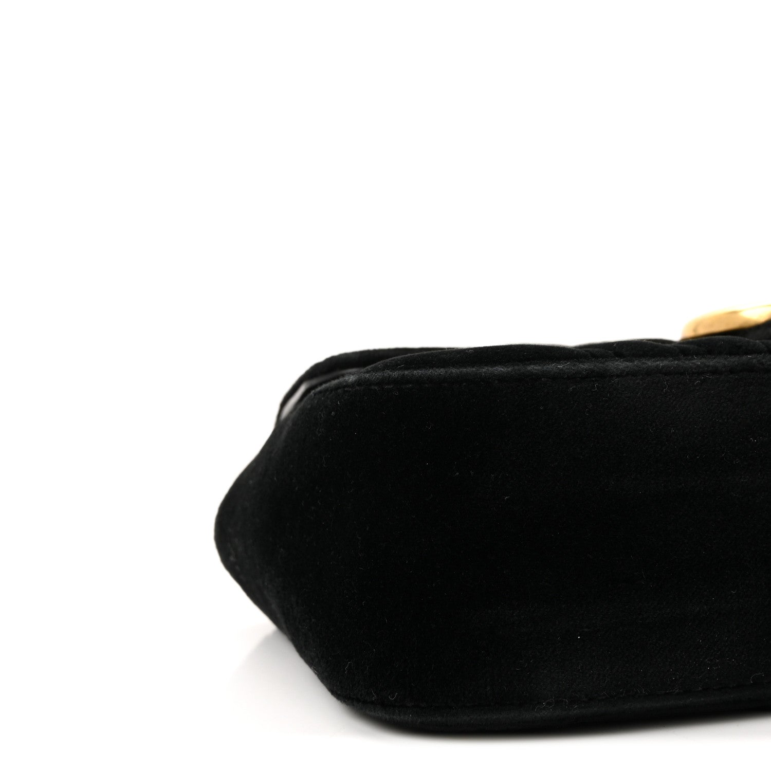 Gucci Velvet Matelasse Mini GG Marmont Shoulder Bag Black 9 of 10