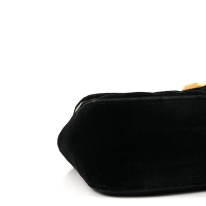 Gucci Velvet Matelasse Mini GG Marmont Shoulder Bag Black 9 of 10