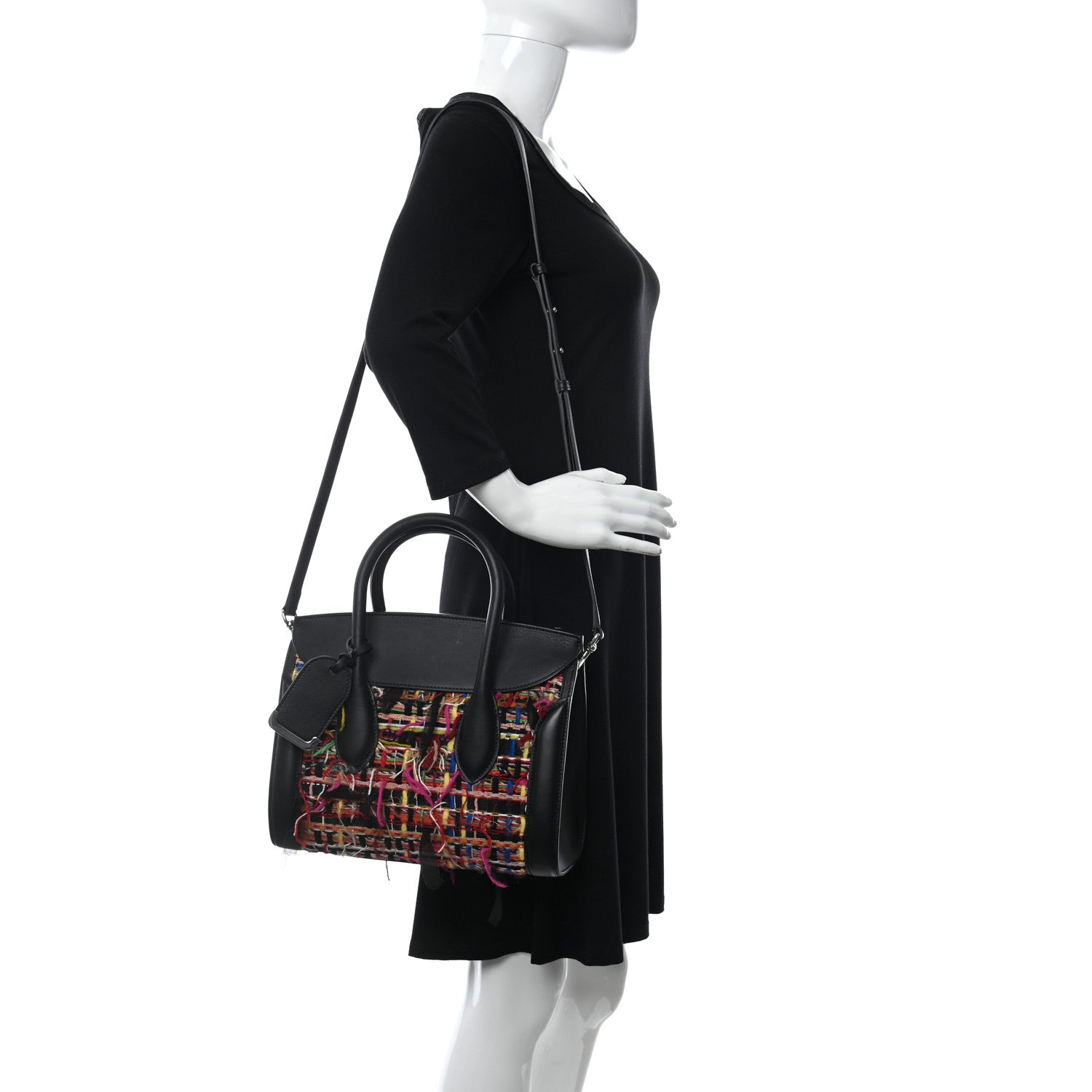 Alexander McQueen Tweed Sweet Calfskin Small Heroine 30 Multicolor Black 2 of 12