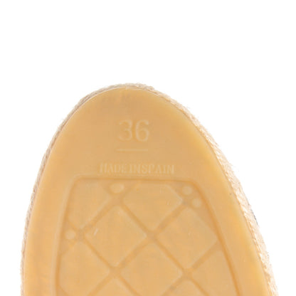 Chanel Lambskin CC Espadrilles 36 Beige Black 6 of 7