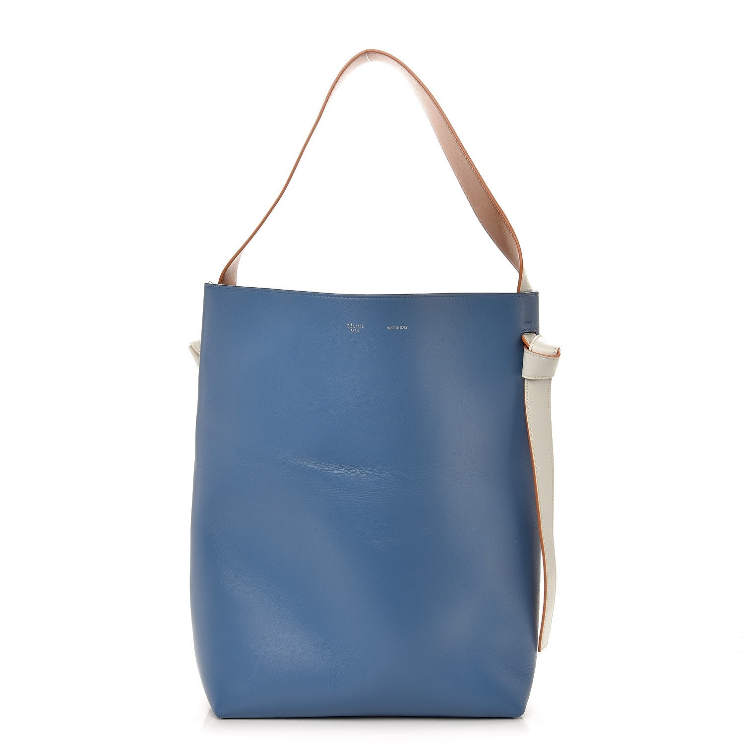 Celine Shiny Smooth Calfskin Small Twisted Cabas Washed Blue Black 1 of 10