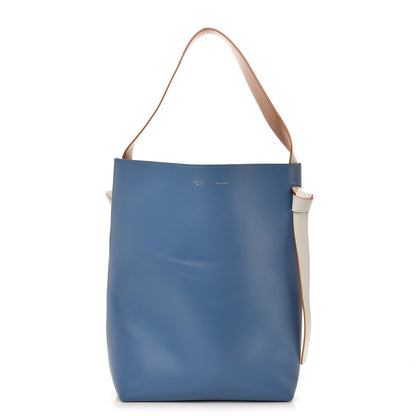 Celine Shiny Smooth Calfskin Small Twisted Cabas Washed Blue Black 1 of 10