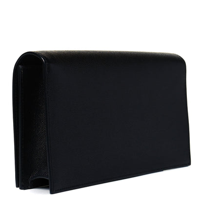 Saint Laurent Grain De Poudre Classic Monogram Kate Clutch Black 2 of 7