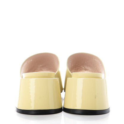 Gucci Patent Lexi Horsebit Mid-Heel Slide Sandals 39.5 Burro 6 of 13