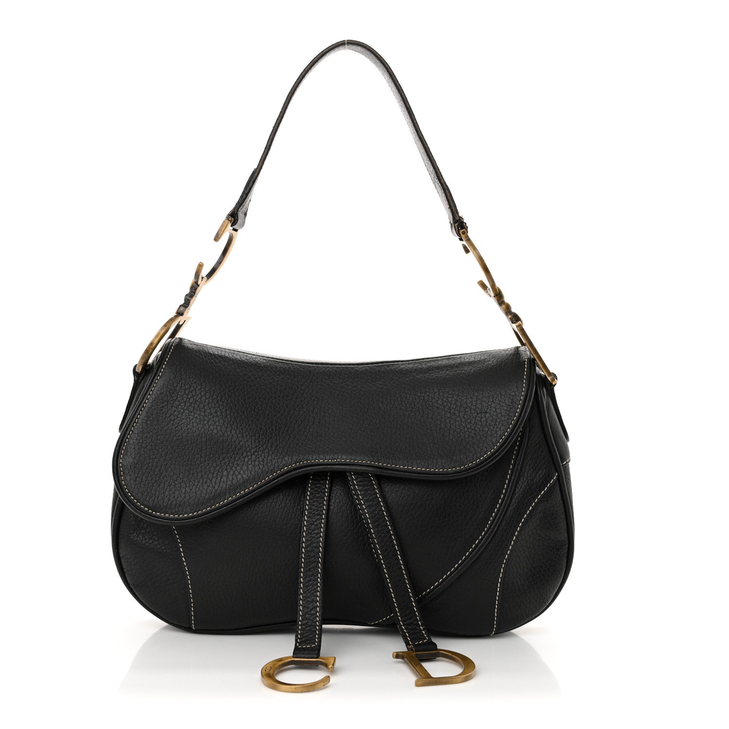 Christian Dior Calfskin Double Saddle Bag Black 1 of 13