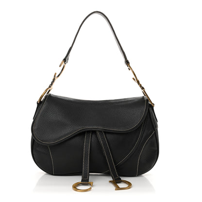 Christian Dior Calfskin Double Saddle Bag Black 1 of 13