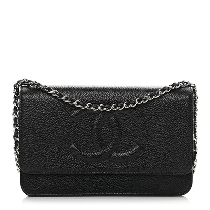 Chanel Caviar Timeless CC Wallet On Chain WOC Black 1 of 13