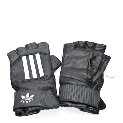 Gucci X ADIDAS Nappa Fingerless Short Gloves 8.5 S Black 2 of 4