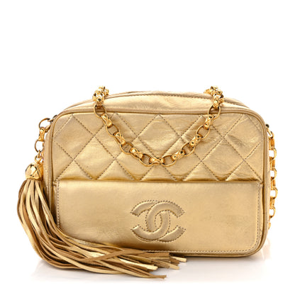 Chanel Metallic Lambskin Quilted Camera Case Gold 1 of 11
