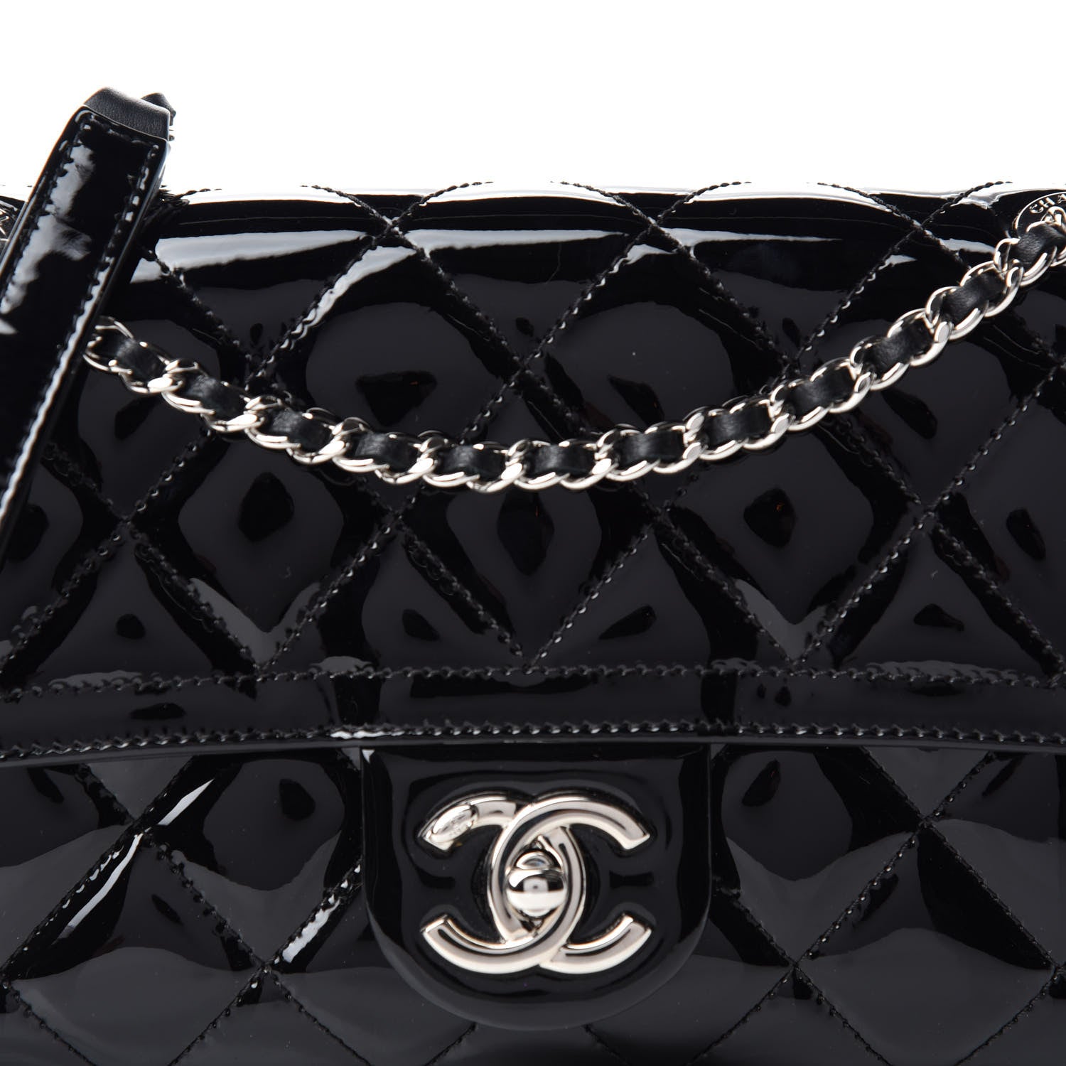 Chanel Patent Quilted Small Coco Shine Flap Black 10 of 10
