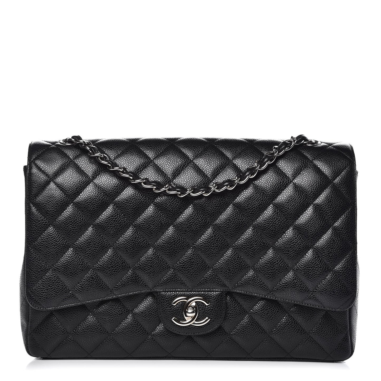 Caviar Quilted Maxi Double Flap Black