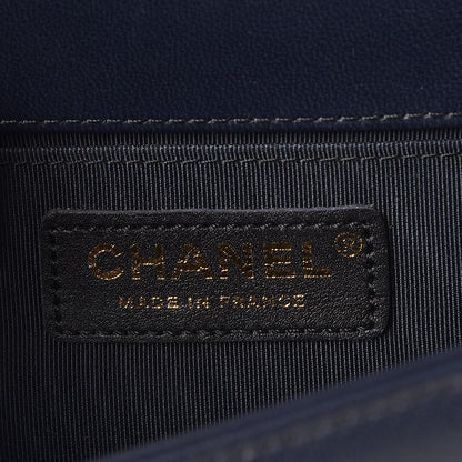 Chanel Lambskin Quilted Medium Boy Flap Dark Navy 6 of 9
