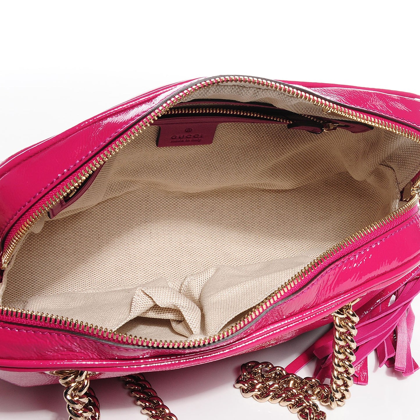 Vernice Naplack Small Soho Bowler Bright Bouganville