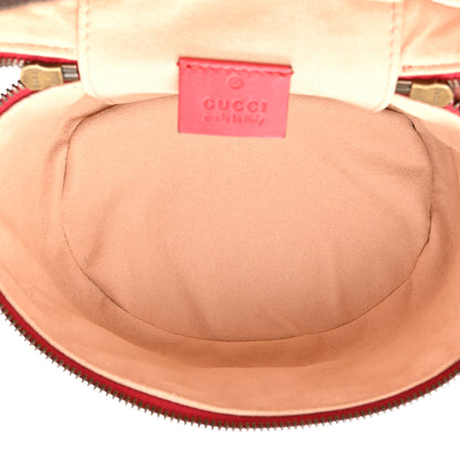 Gucci Calfskin Matelasse Mini GG Marmont Round Backpack Hibiscus Red 5 of 11