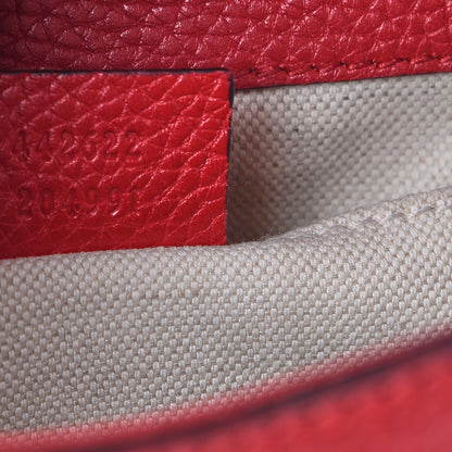 Gucci Calfskin Mini GG Marmont Top Handle Bag Vulcanic Red 7 of 7