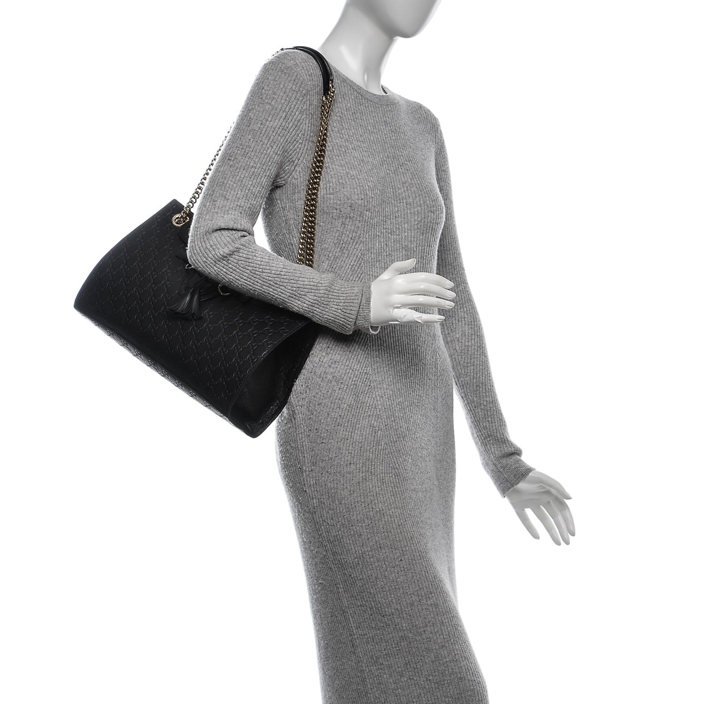 Guccissima Large Emily Chain Shoulder Bag Black