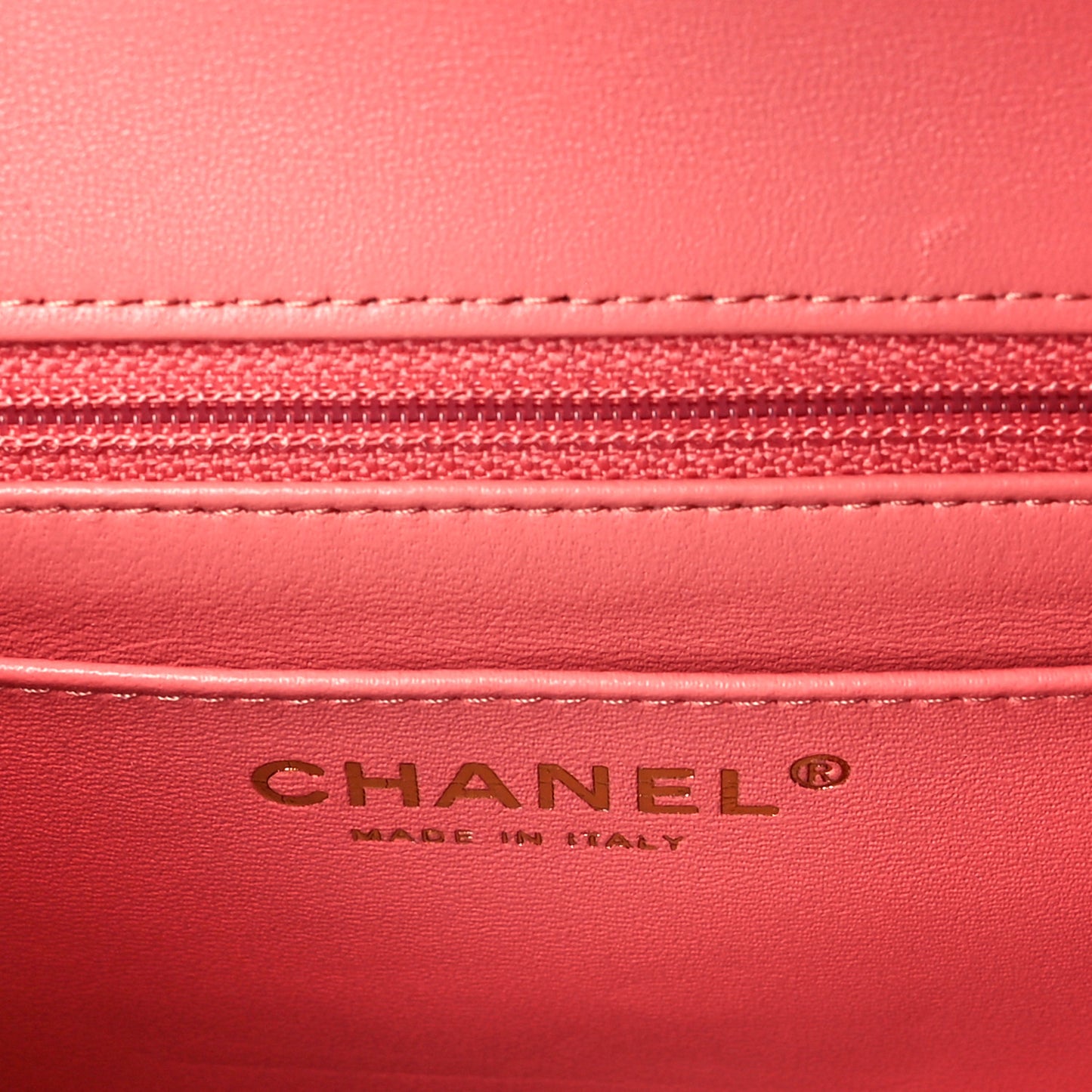 Lambskin Quilted Mini Rectangular Flap Pink