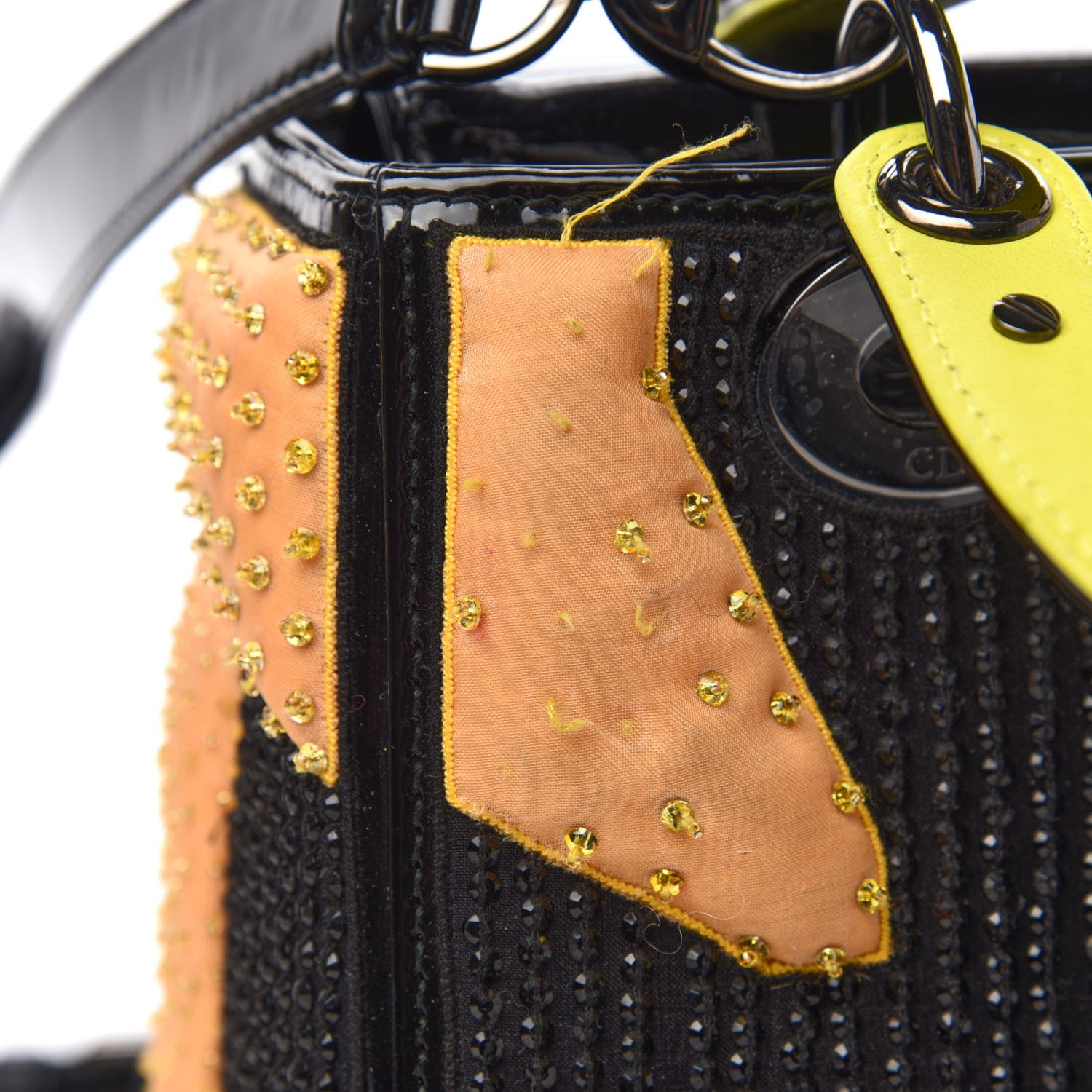 Christian Dior Patent Beaded Medium Lady Dior Black Multicolor 11 of 14