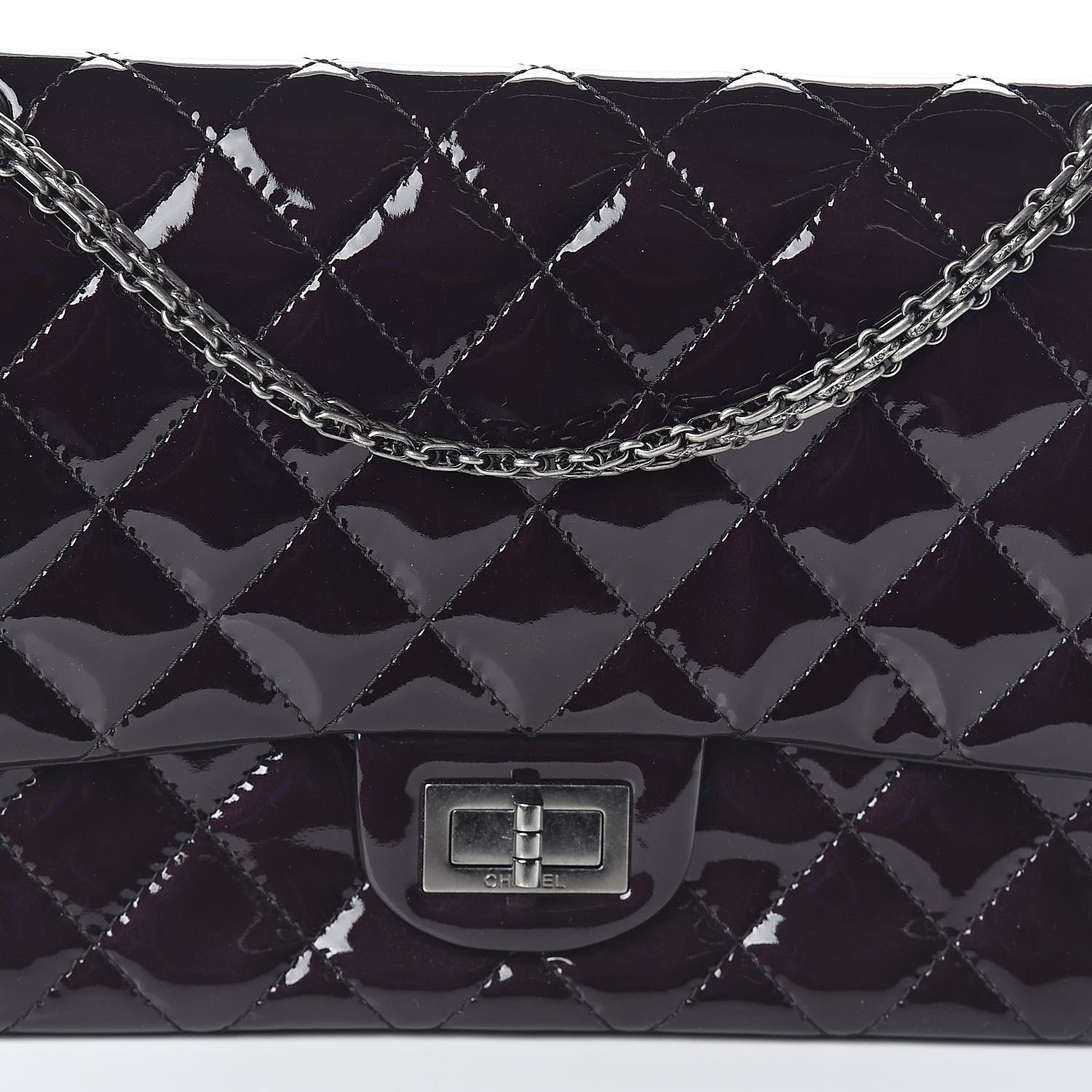 Chanel Patent Quilted 2.55 Reissue 227 Flap Prune 8 of 11