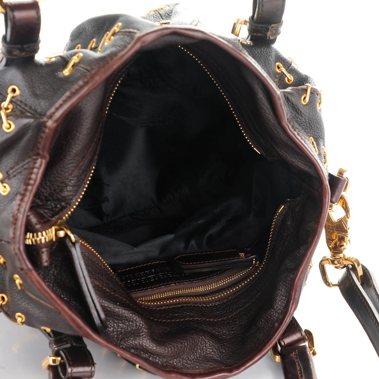 Calfskin Metal Stitch Lowry Chocolate