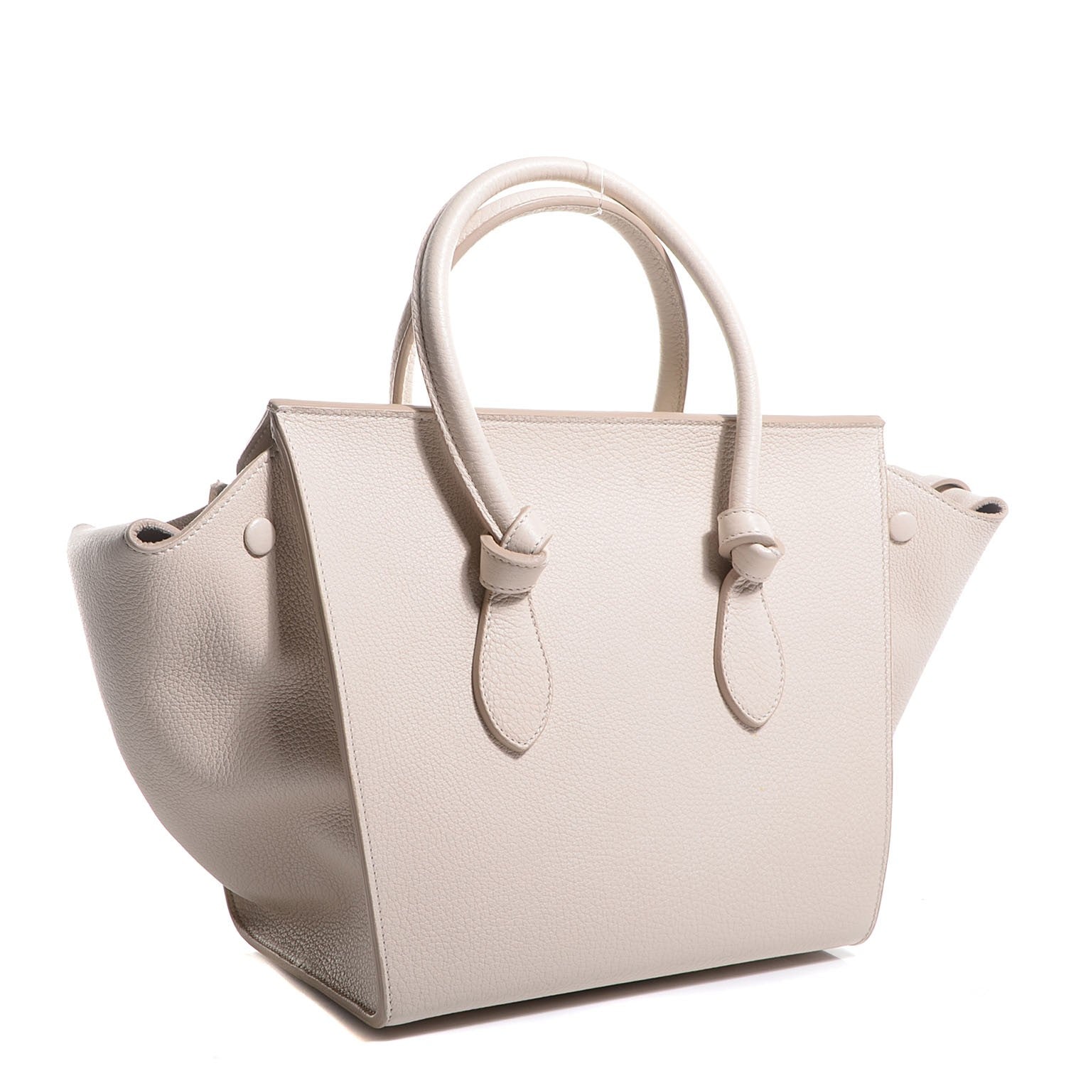 Celine Grained Calfskin Small Tie Knot Tote Chalk 3 of 9