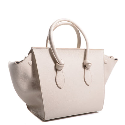 Celine Grained Calfskin Small Tie Knot Tote Chalk 3 of 9