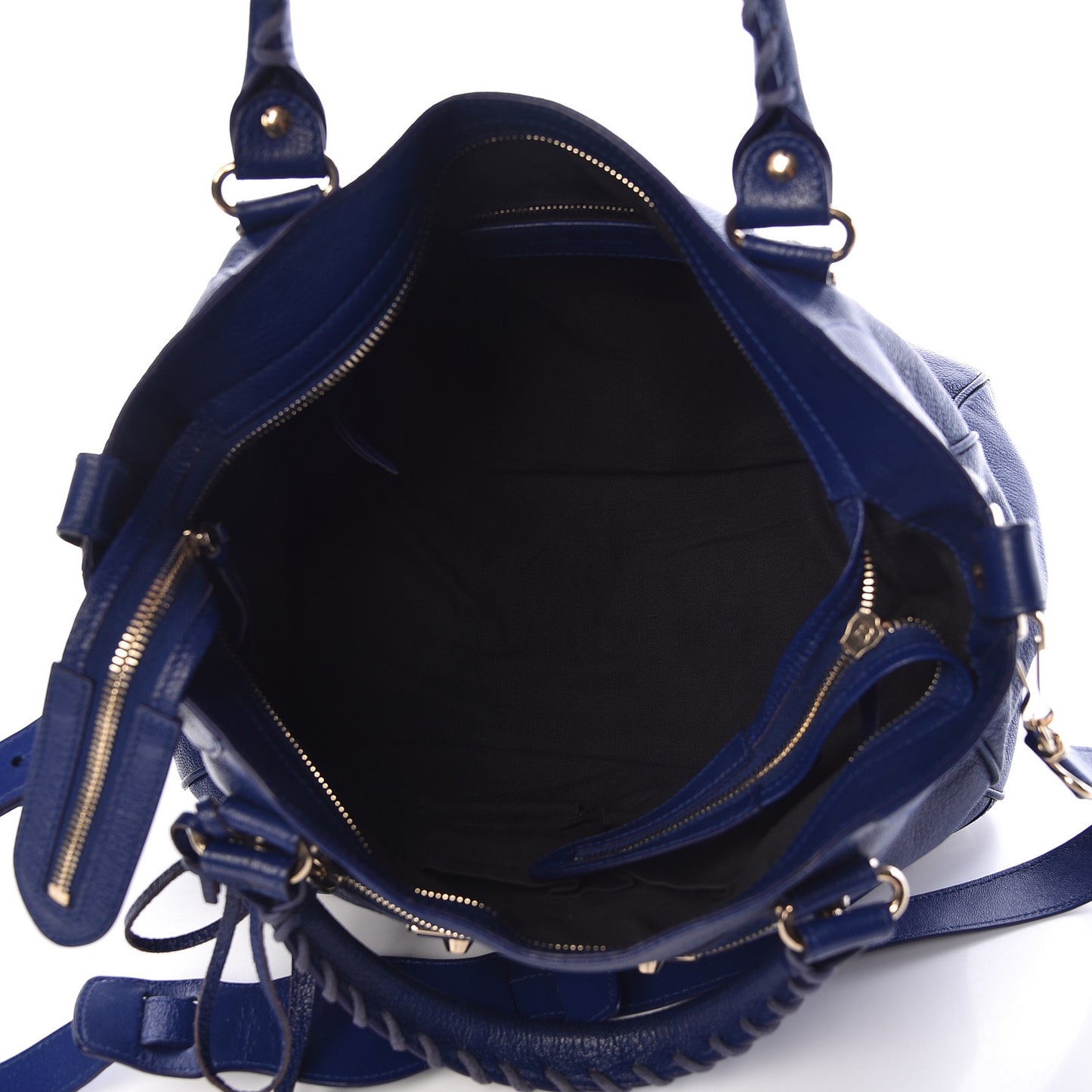 Chevre Gold Metallic Edge Hardware Velo Bleu Roi