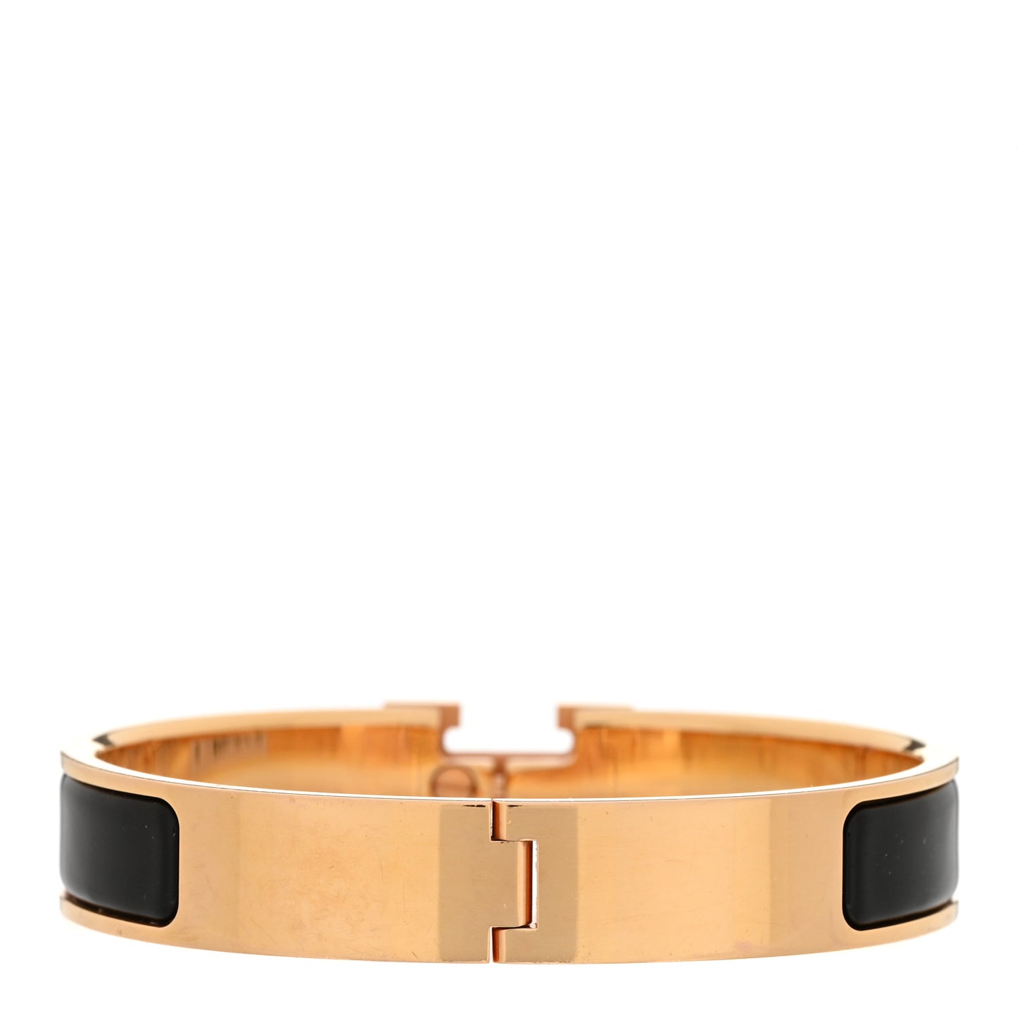 Enamel Narrow Clic Clac H Bracelet PM Black