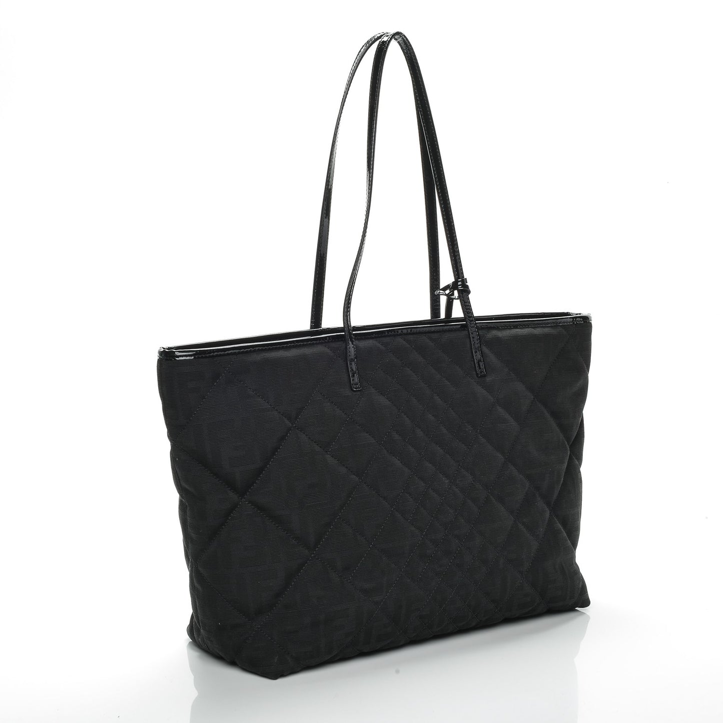 Canvas Quilted FF Roll Tote Black