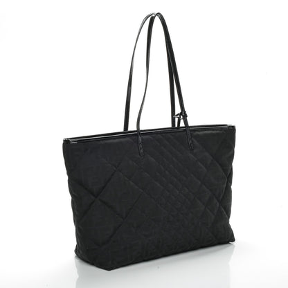Fendi Canvas Quilted FF Roll Tote Black 3 of 7