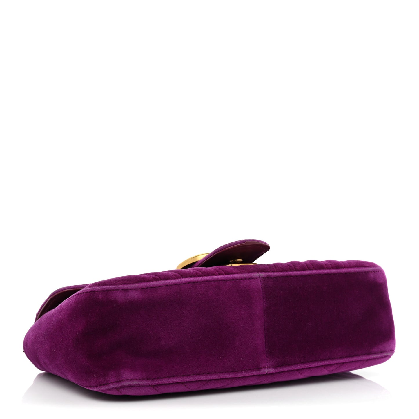Velvet Matelasse Small GG Marmont Shoulder Bag Fuchsia Violet Cyclamen