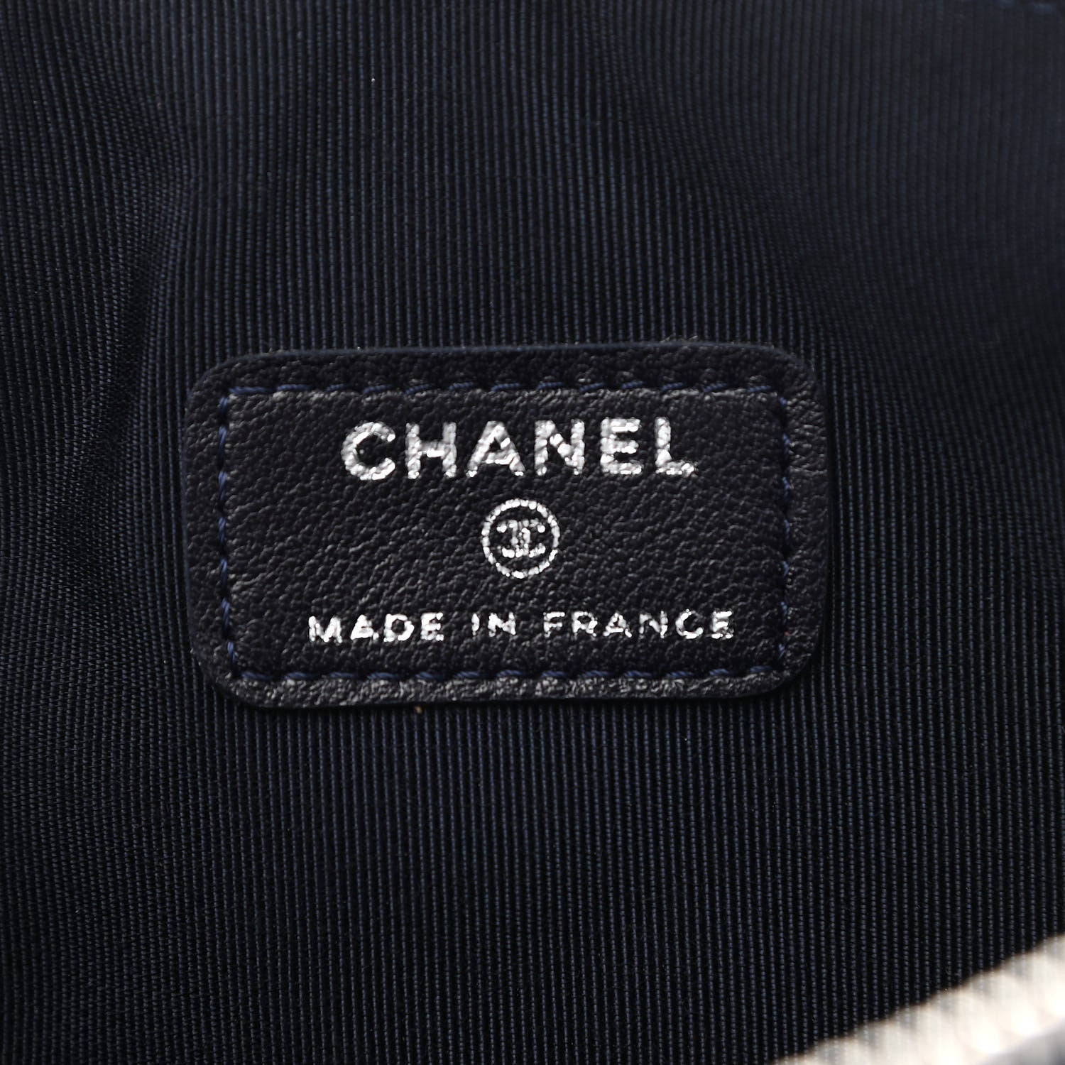 Chanel Lambskin Quilted Cosmetic Case Navy Blue 6 of 8