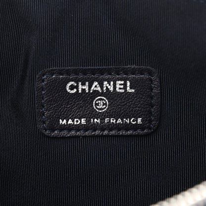 Chanel Lambskin Quilted Cosmetic Case Navy Blue 6 of 8